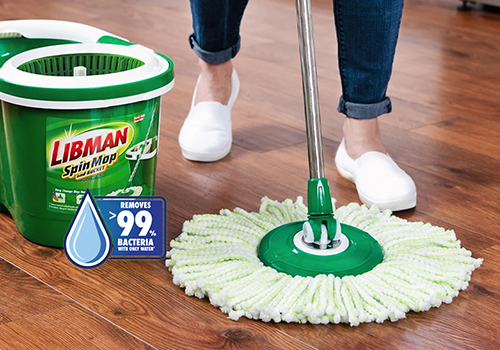Libman Microfiber Wet Tornado Spin Mop and Bucket Floor Cleaning