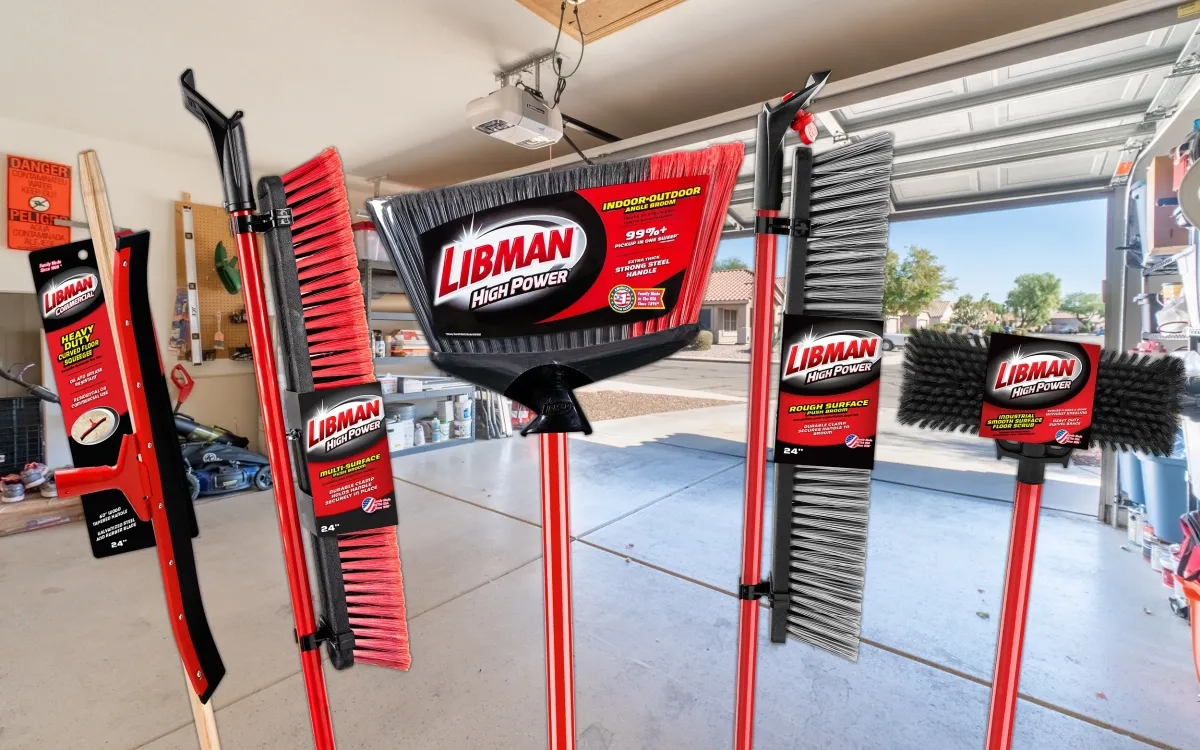 Cleaning products in a garage