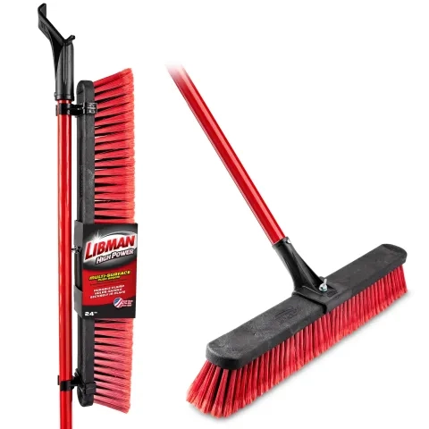 Push broom in and out of its packaging