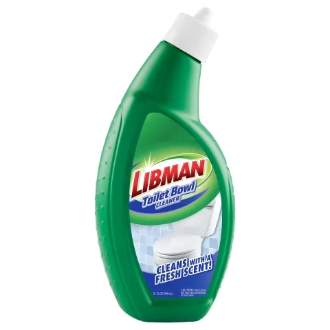 Green bottle of toilet bowl cleaner